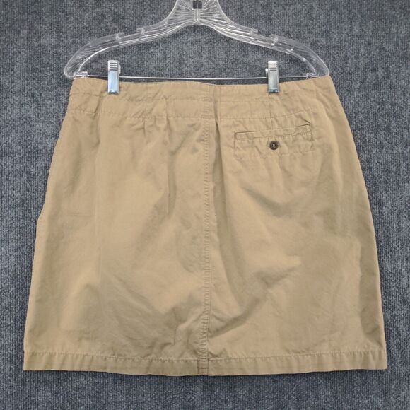 GAP Womens Skirt Tan Size 12 Cotton A-Line Back Pocket Zip Closure - Picture 3 of 11